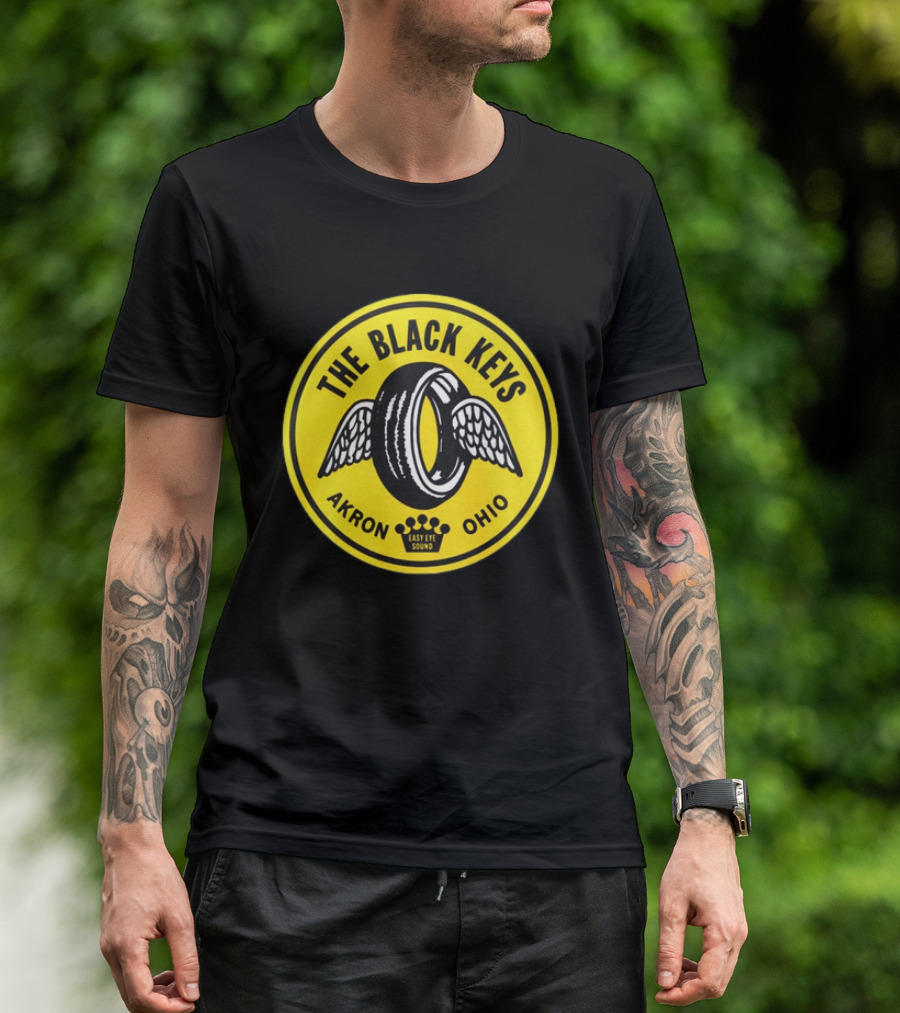 The Black Keys Easy Eye Sound Akron Ohio Winged Tire T-Shirt
