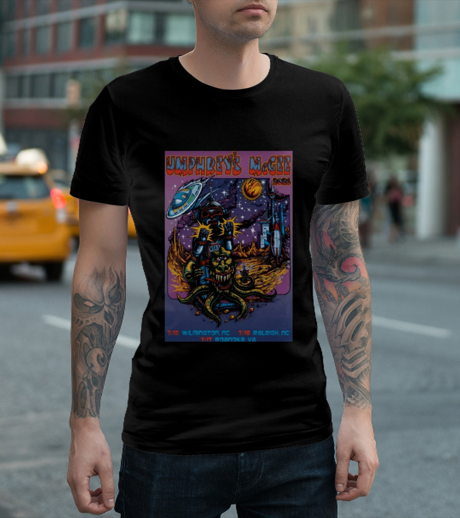 Umphrey's McGee 2026 Tour Wilmington NC July Alien Space Adventure T-Shirt
