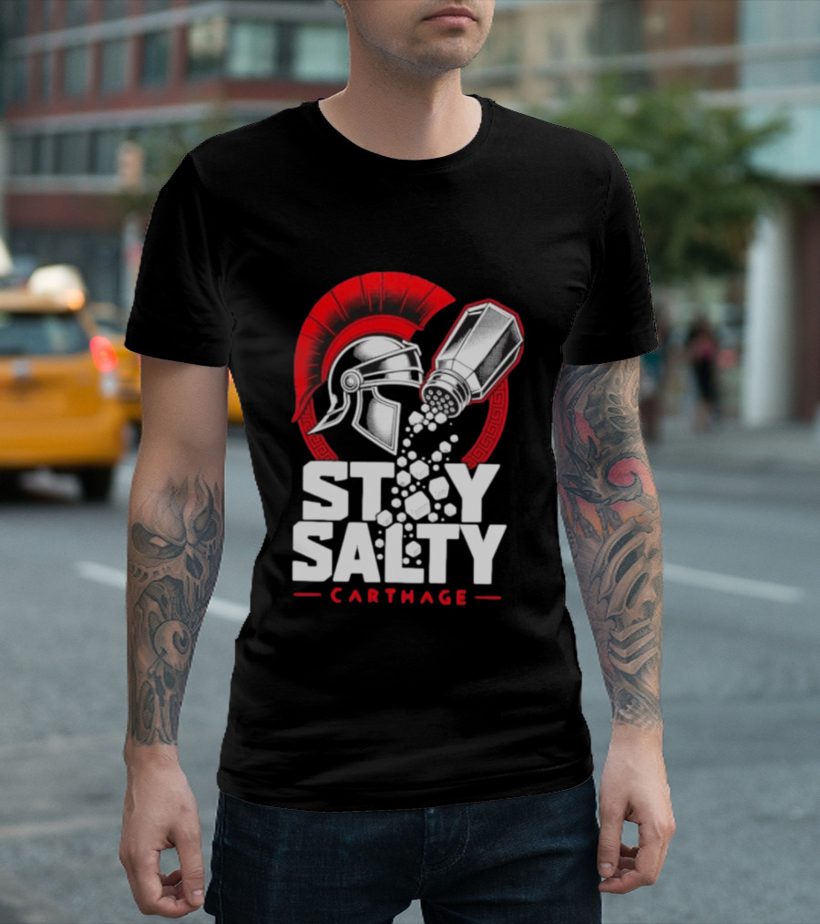 Stay Salty Carthage Roman Republic Rome Punic Wars Greek Helmet Salt Shaker T-Shirt