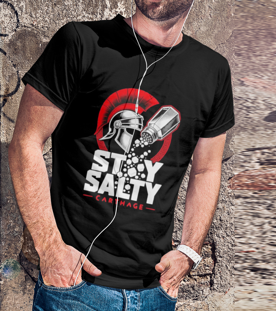 Stay Salty Carthage Roman Republic Rome Punic Wars Greek Helmet Salt Shaker T-Shirt