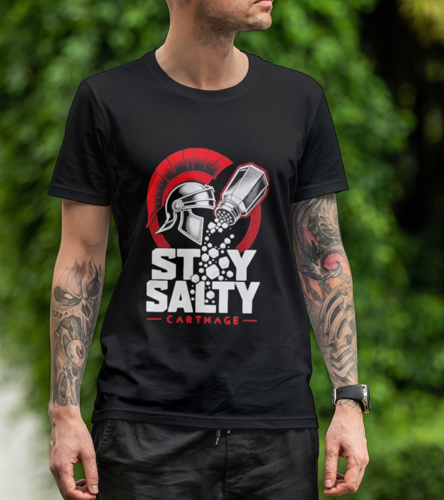 Stay Salty Carthage Roman Republic Rome Punic Wars Greek Helmet Salt Shaker T-Shirt