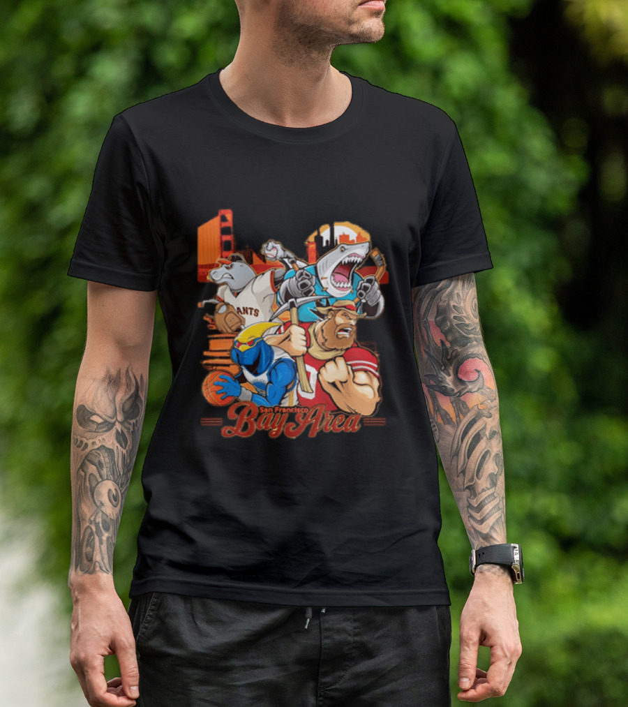 San Francisco Bay Area Giants Sharks Warriors 49ers Sports Collage T-Shirt