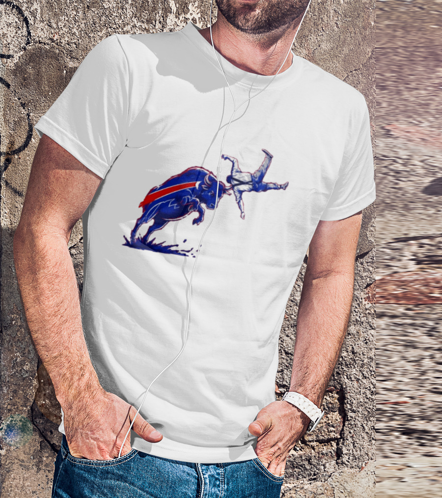 Buffalo Bills 2026 Bold Charging Buffalo Icon With Red Streak T-Shirt