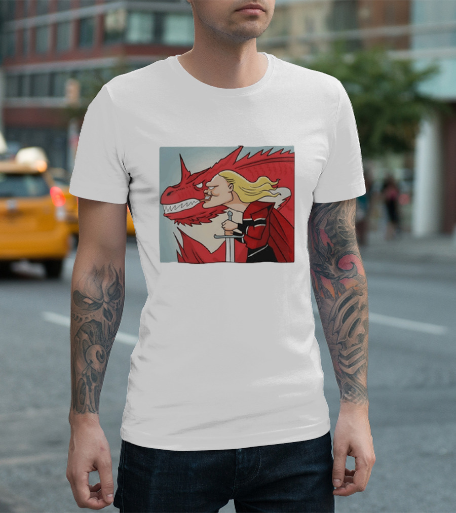 Haaland Norway Dragon Rider Caricature T-Shirt