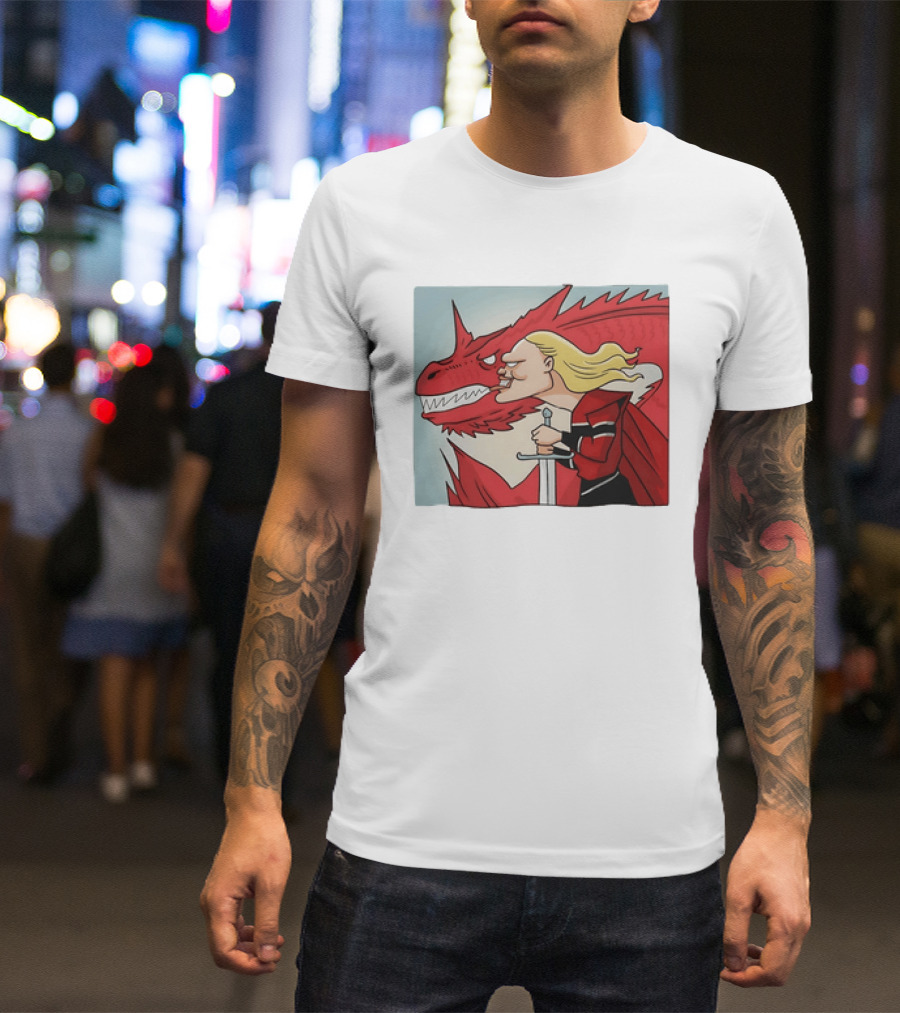 Haaland Norway Dragon Rider Caricature T-Shirt