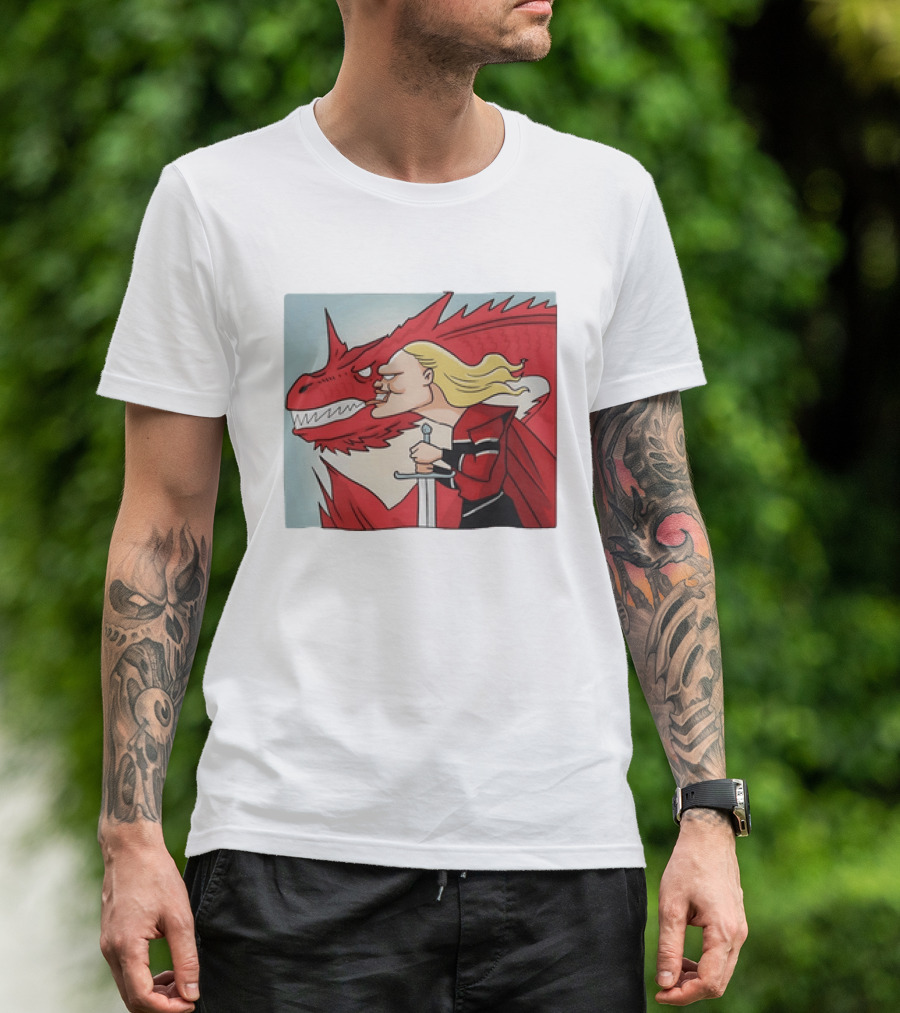 Haaland Norway Dragon Rider Caricature T-Shirt