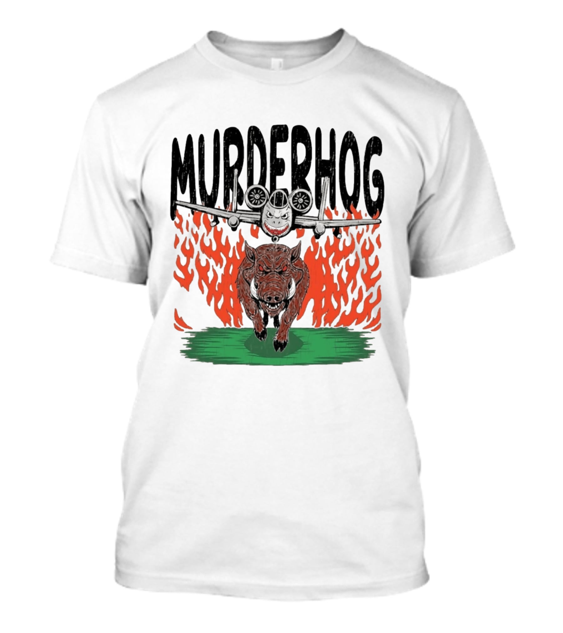 Murderhog Warthog A 10 Thunderbolt II Fiery Attack Aircraft T-Shirt