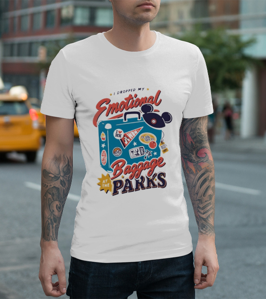 I Dropped My Emotional Baggage In Disney World Parks With Travel Suitcase And Mickey Ears T-Shirt