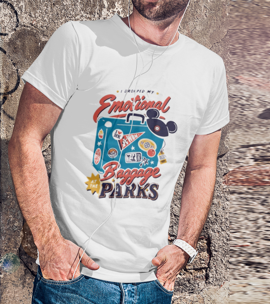 I Dropped My Emotional Baggage In Disney World Parks With Travel Suitcase And Mickey Ears T-Shirt