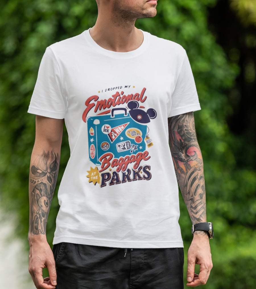 I Dropped My Emotional Baggage In Disney World Parks With Travel Suitcase And Mickey Ears T-Shirt