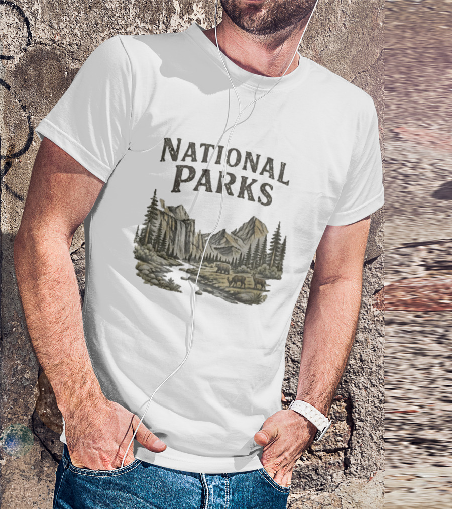 Protect Our National Parks Leave No Trace Nature Yosemite Bears Deer Mountains Forest T-Shirt