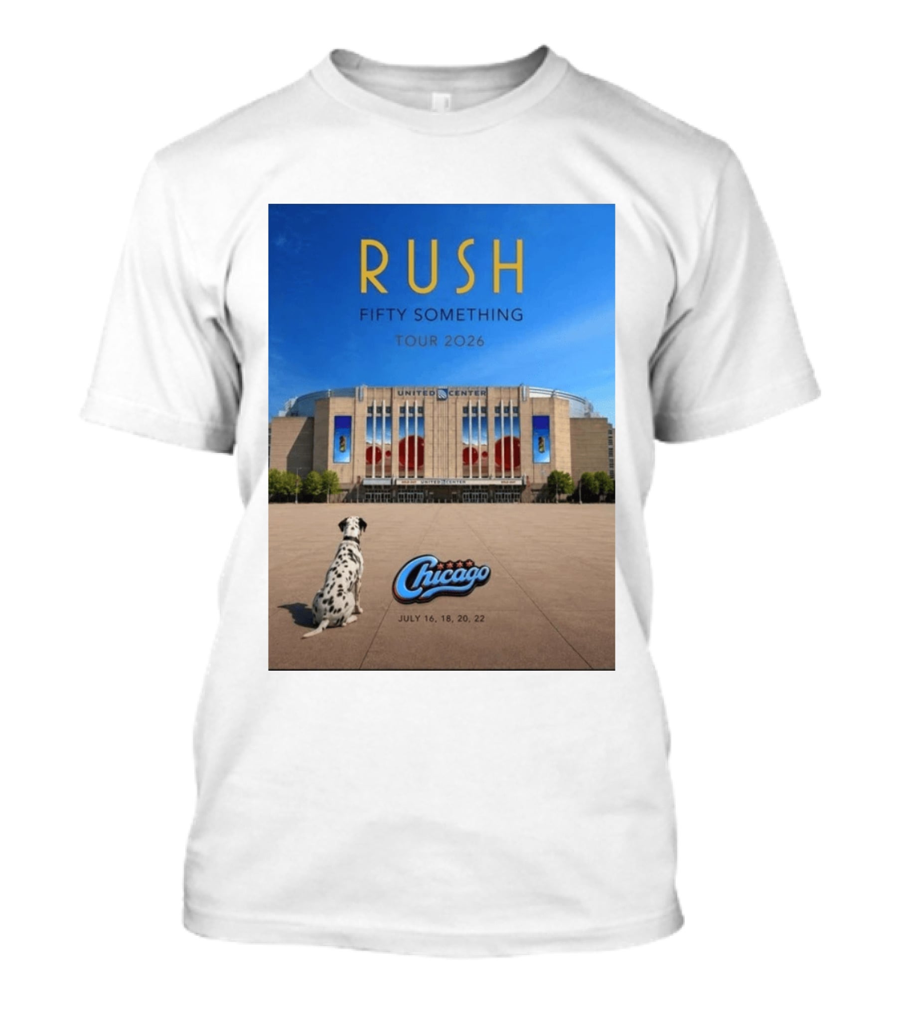 Rush Fifty Something Tour 2026 Chicago United Center July 16 18 20 22 Event T-Shirt