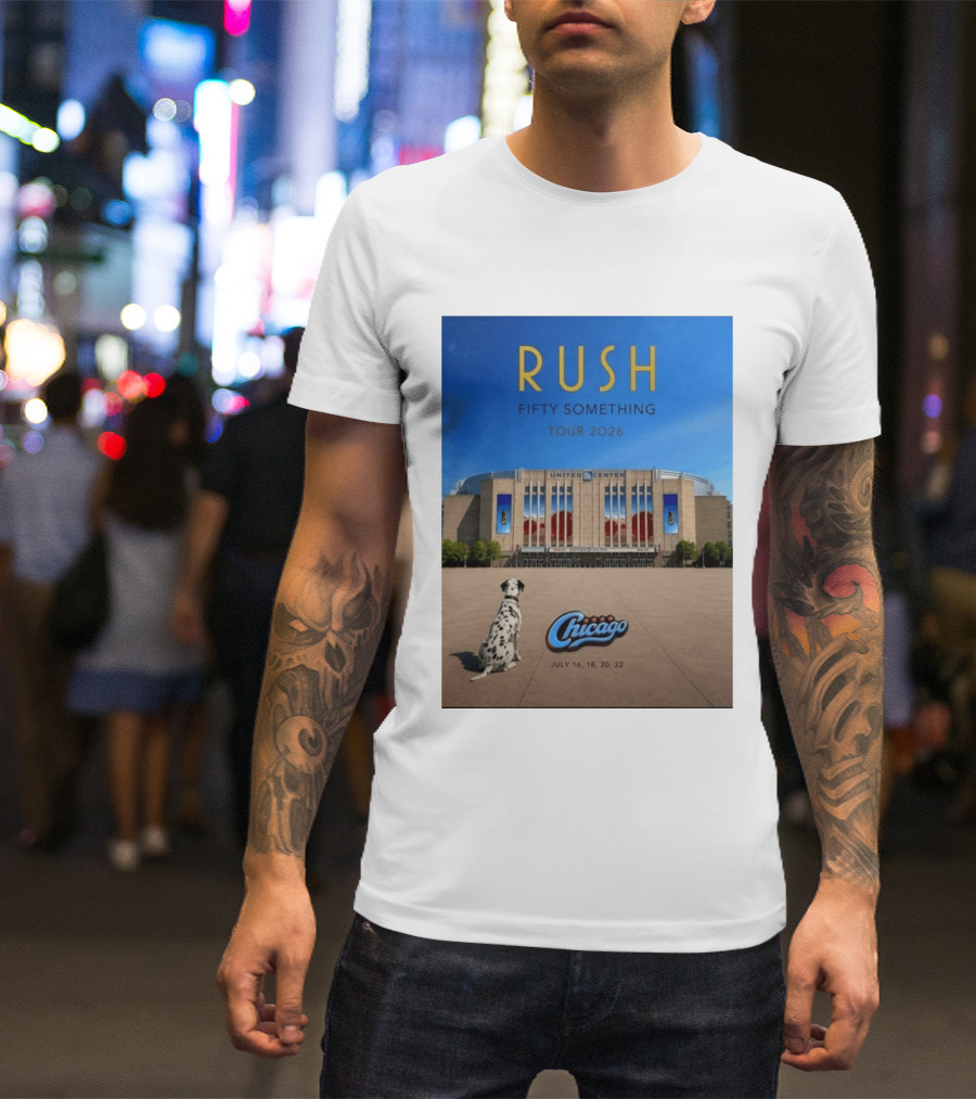 Rush Fifty Something Tour 2026 Chicago United Center July 16 18 20 22 Event T-Shirt