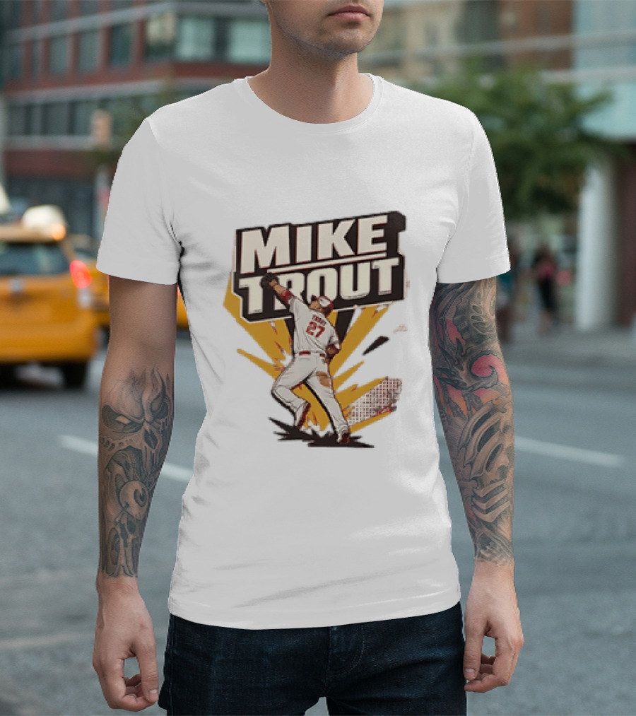 Mike Trout 27 Los Angeles Angels Baseball T-Shirt
