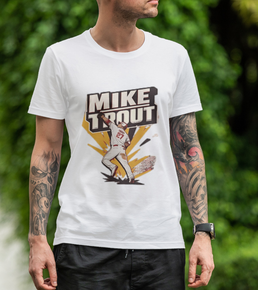 Mike Trout 27 Los Angeles Angels Baseball T-Shirt