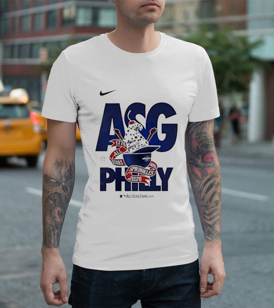 Nike MLB ASG Philly All Star Game 2026 1776 Theme Sprinkles T-Shirt