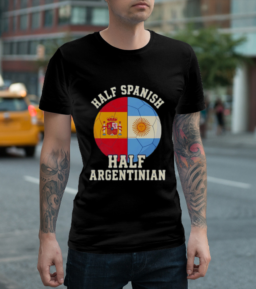 Half Spanish Half Argentinian Flag Ball T-Shirt