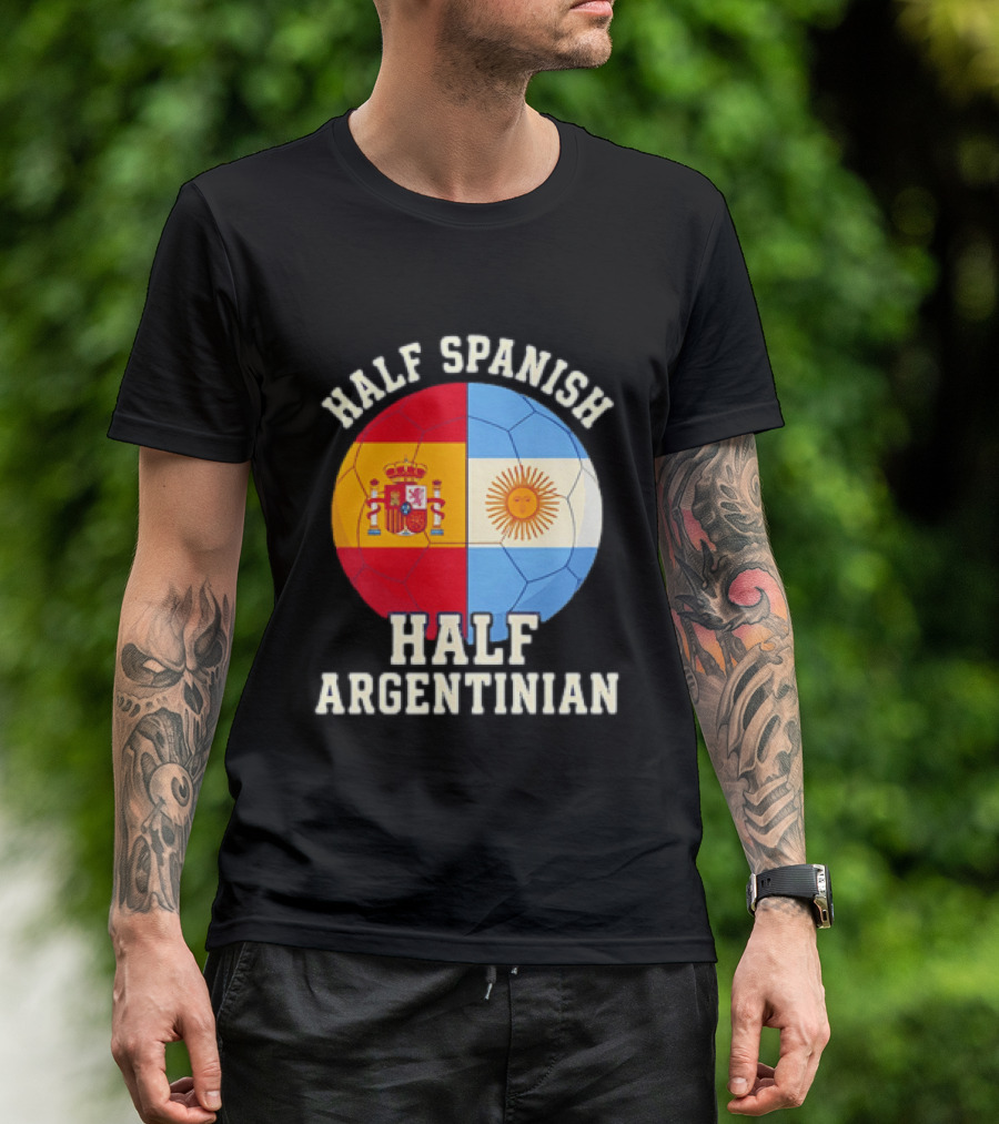 Half Spanish Half Argentinian Flag Ball T-Shirt