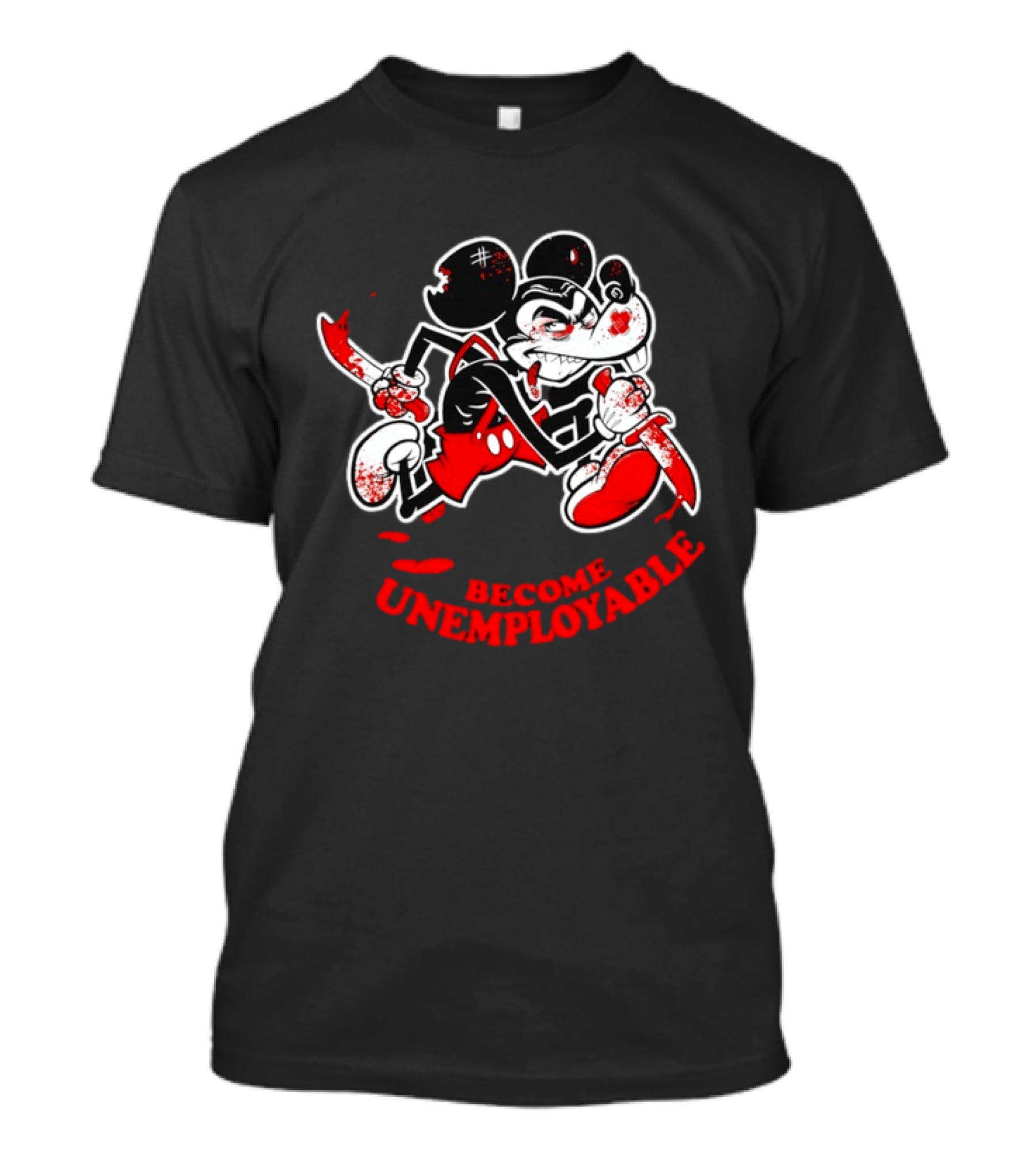 Horror Micket Become Unemployable Vintage Cartoon T-Shirt