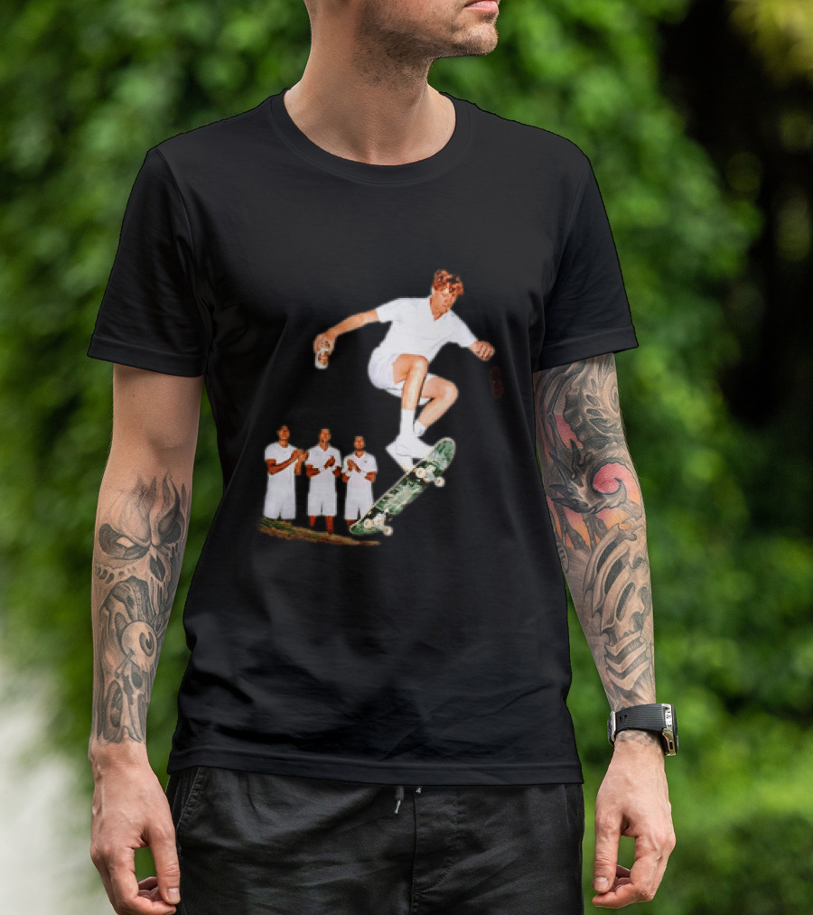 Jannik Sinner Skateboarding Wimbledon Men's Singles Italy 2026 Tennis Champion Jump T-Shirt