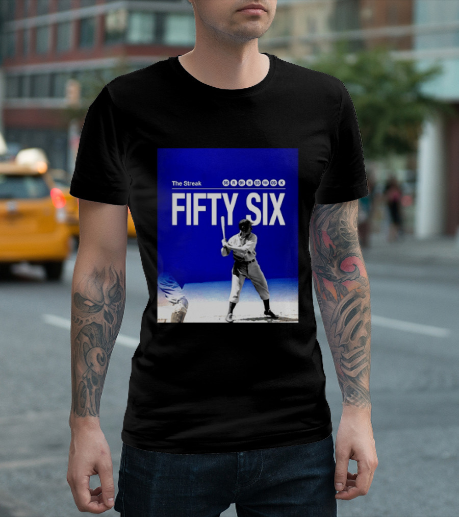 Joe DiMaggio The Streak Fifty Six Baseball Legend Yankees Fifty Six T-Shirt