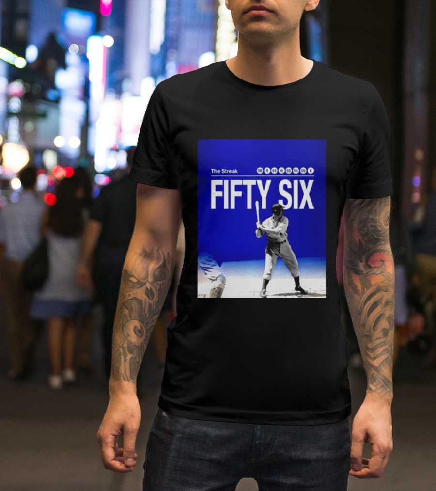 Joe DiMaggio The Streak Fifty Six Baseball Legend Yankees Fifty Six T-Shirt