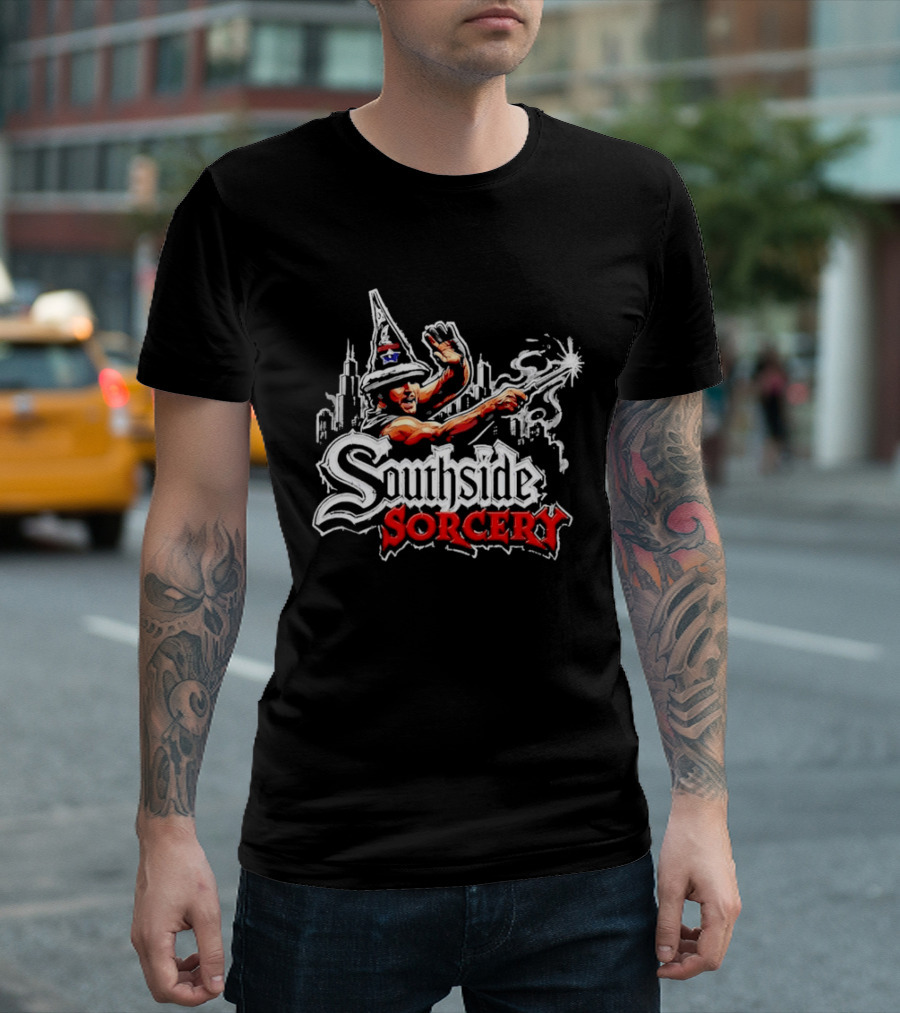 Southside Sorcery Chicago Wizard Magic Skyline Spellbinding T-Shirt