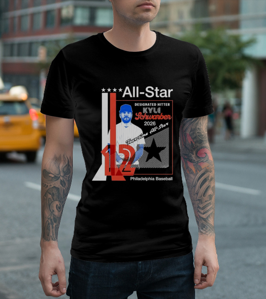 Kyle Schwarber Philadelphia Baseball 2026 All Star Designated Hitter Number 12 T-Shirt