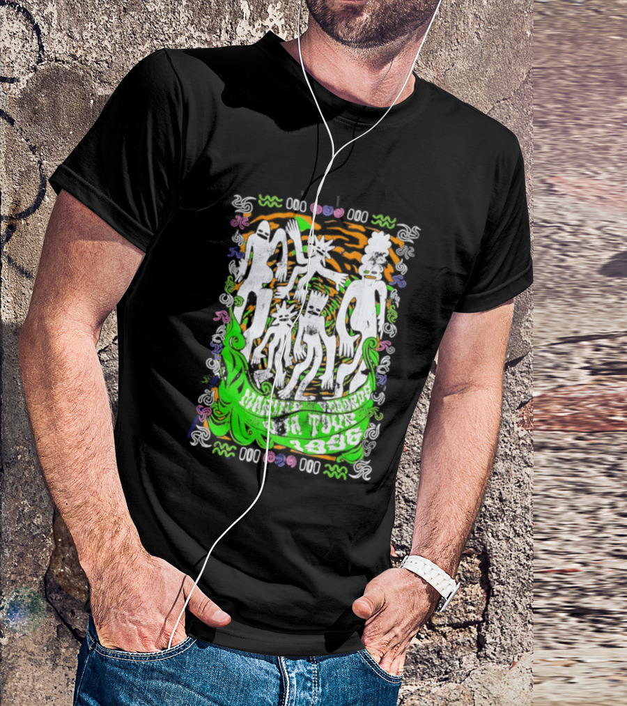 Marine Records 1996 USA Tour Alternative Rock Silhouette Art Psychedelic T-Shirt