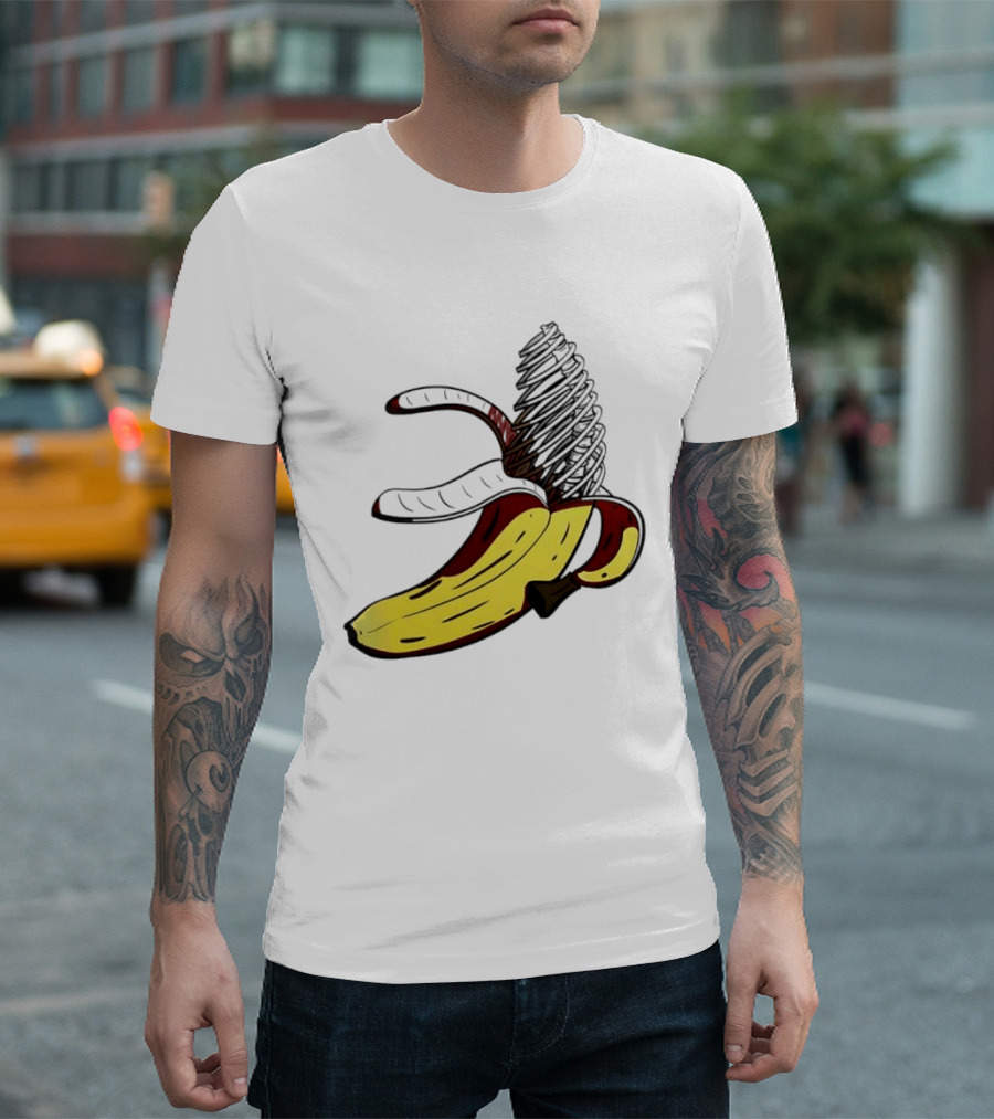 Anatomical Banana Skeleton Surreal Peeled Fruit T-Shirt
