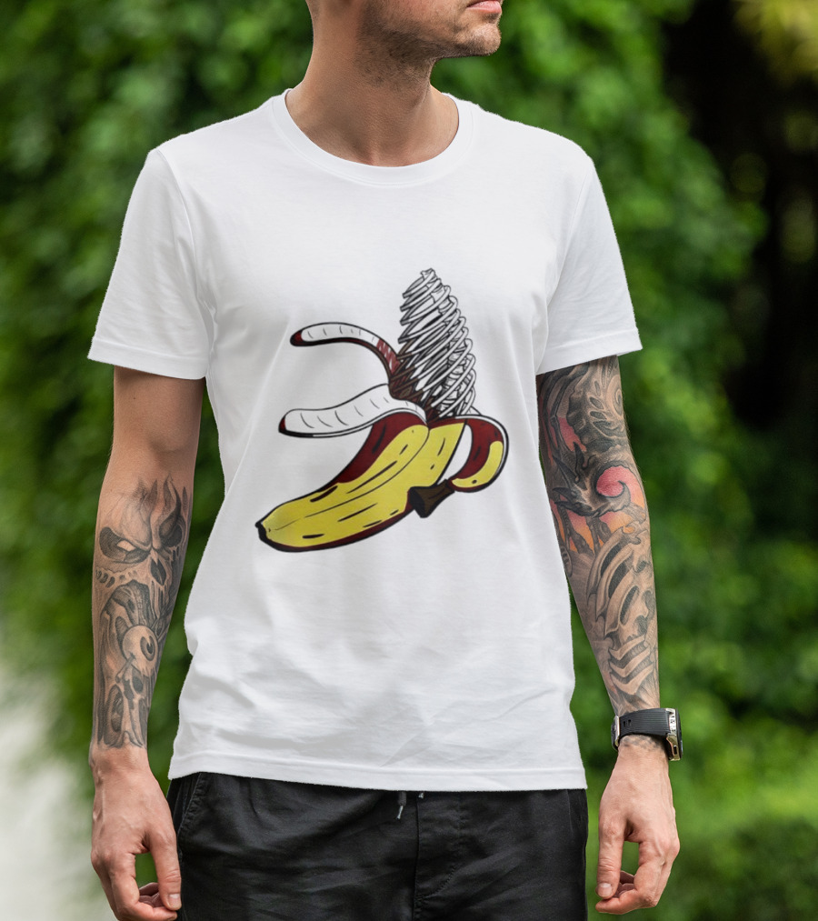 Anatomical Banana Skeleton Surreal Peeled Fruit T-Shirt