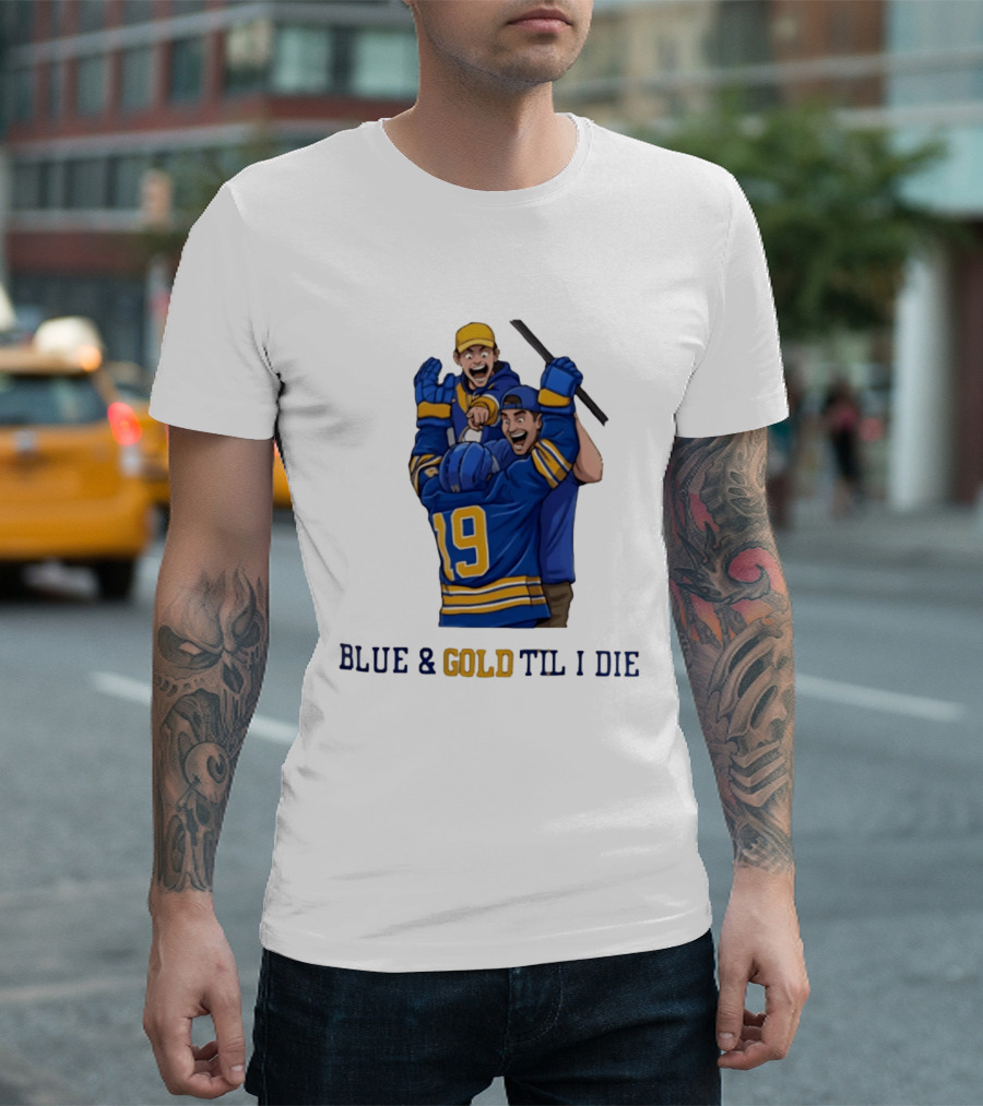 Buffalo Sabres Blue & Gold Til I Die Peyton Krebs 19 Hockey Fans T-Shirt