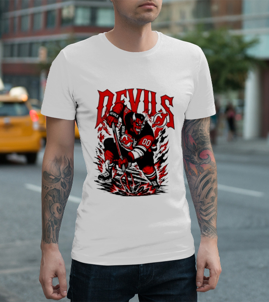 New Jersey Devils NHL Hockey Number 00 Devil Player T-Shirt