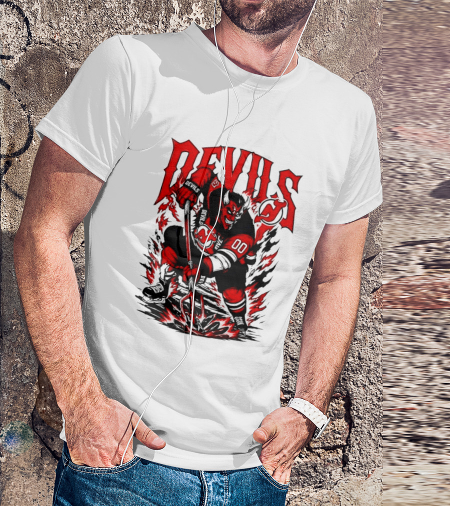 New Jersey Devils NHL Hockey Number 00 Devil Player T-Shirt