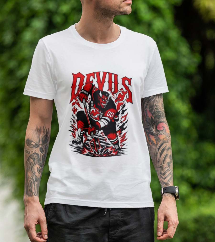 New Jersey Devils NHL Hockey Number 00 Devil Player T-Shirt