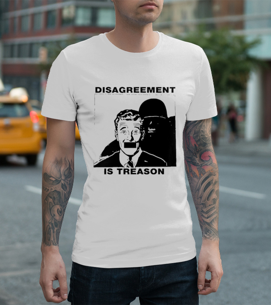 Disagreement Is Treason Retro Dystopian Censorship T-Shirt