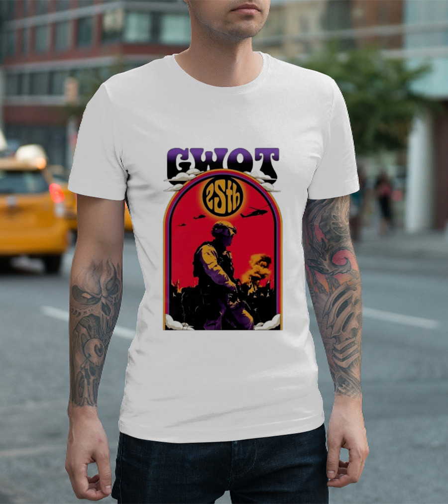 GWOT 25th Anniversary Soldier Helicopters Fire T-Shirt