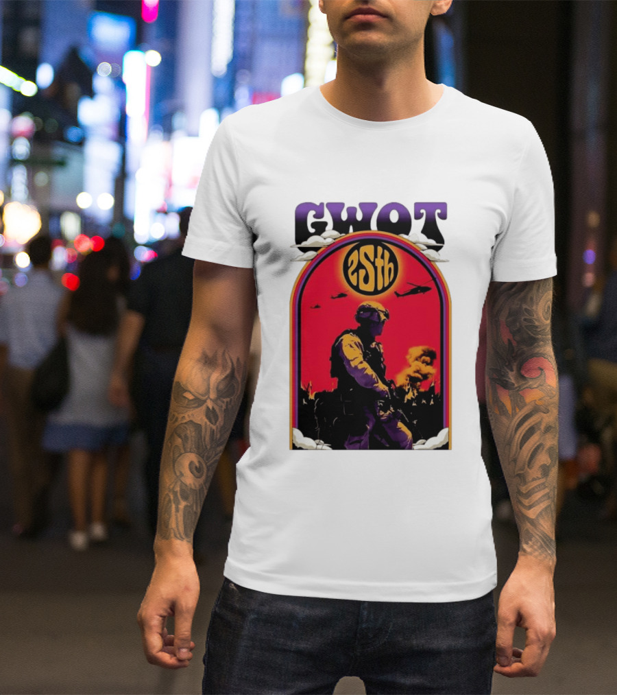 GWOT 25th Anniversary Soldier Helicopters Fire T-Shirt