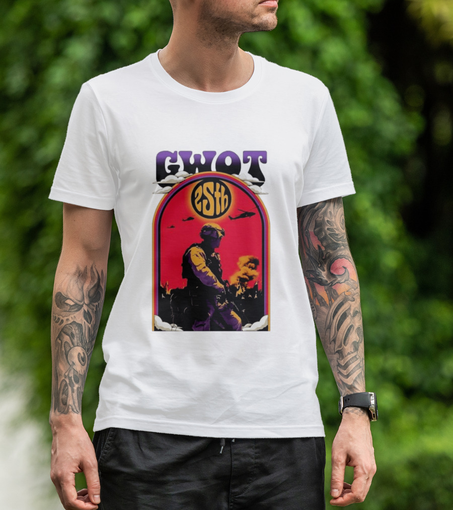 GWOT 25th Anniversary Soldier Helicopters Fire T-Shirt