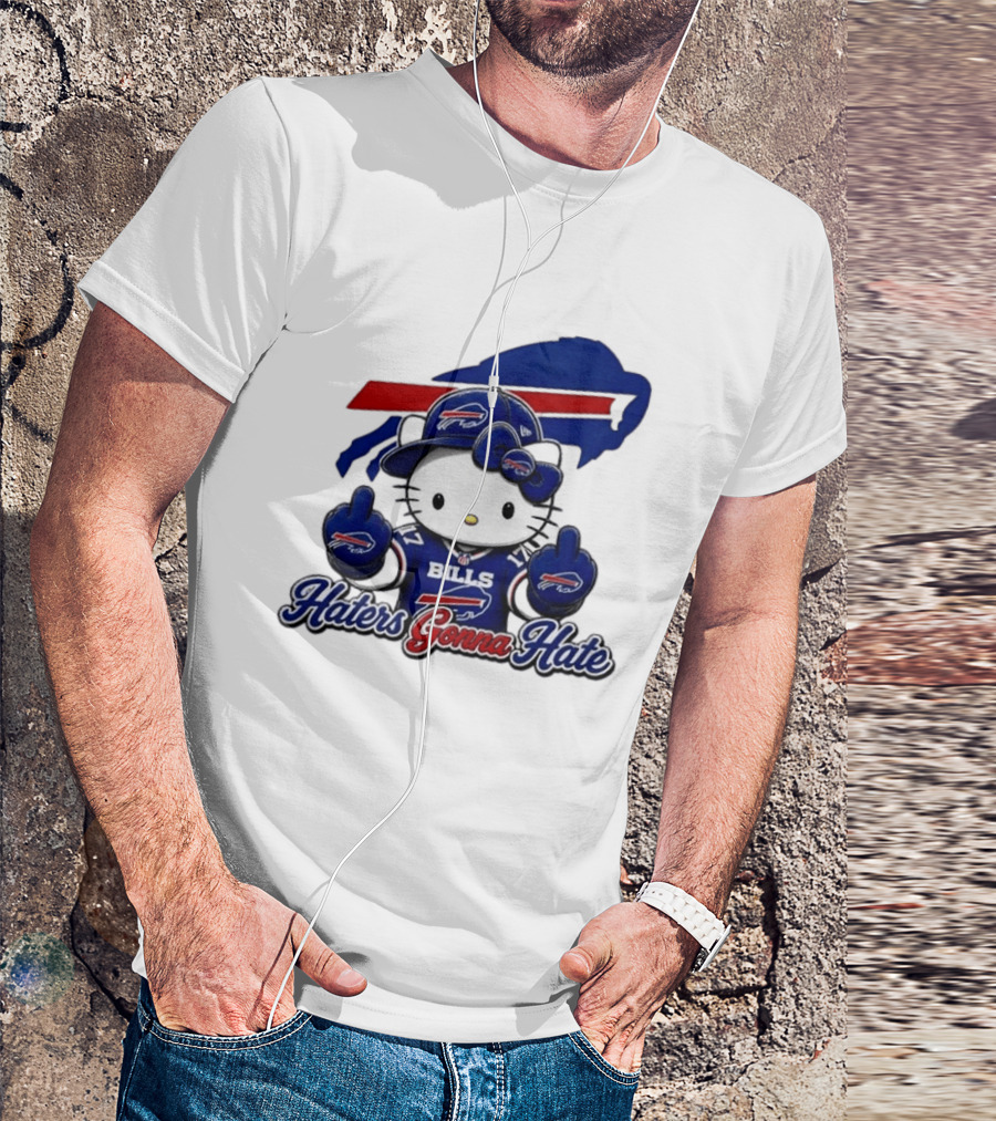 Hello Kitty Bills Haters Gonna Hate Middle Finger T-Shirt