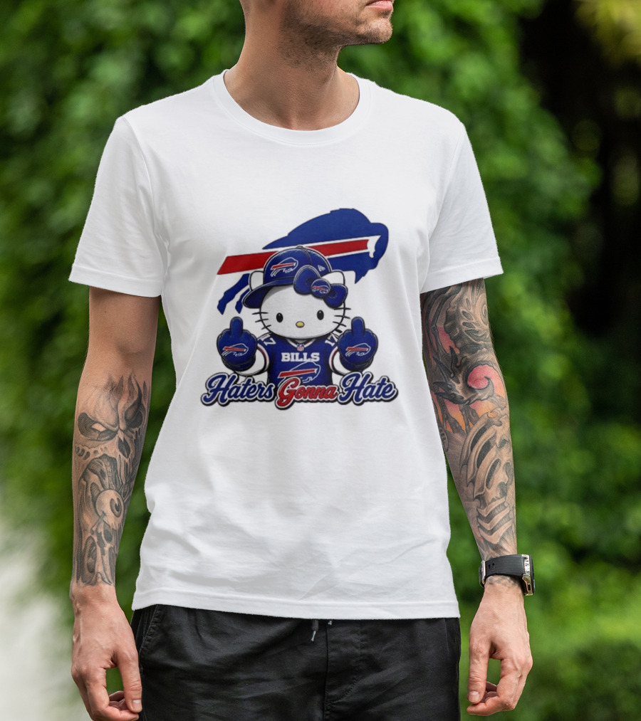Hello Kitty Bills Haters Gonna Hate Middle Finger T-Shirt