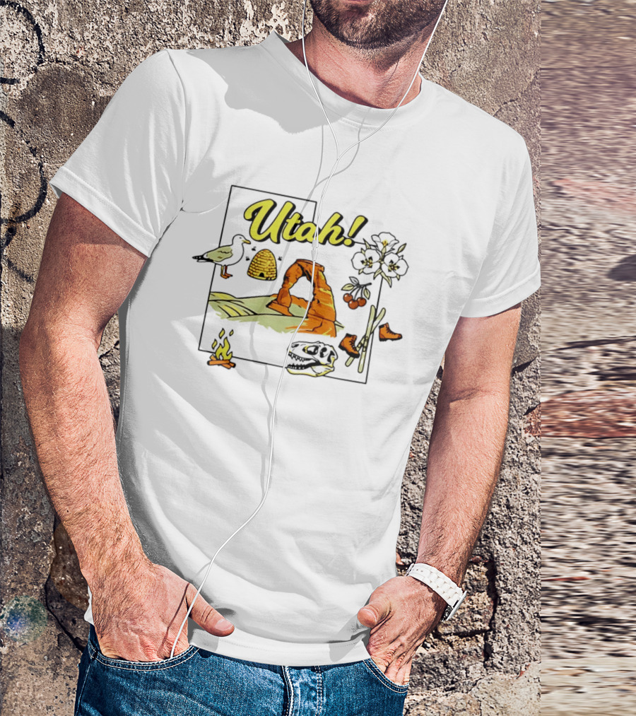 Utah Adventure Highlights Delicate Arch And Beehive T-Shirt
