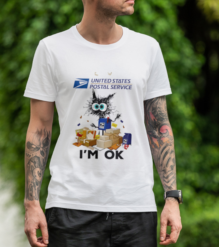 USPS United States Postal Service I'm OK With Cartoon Creature And Packages T-Shirt