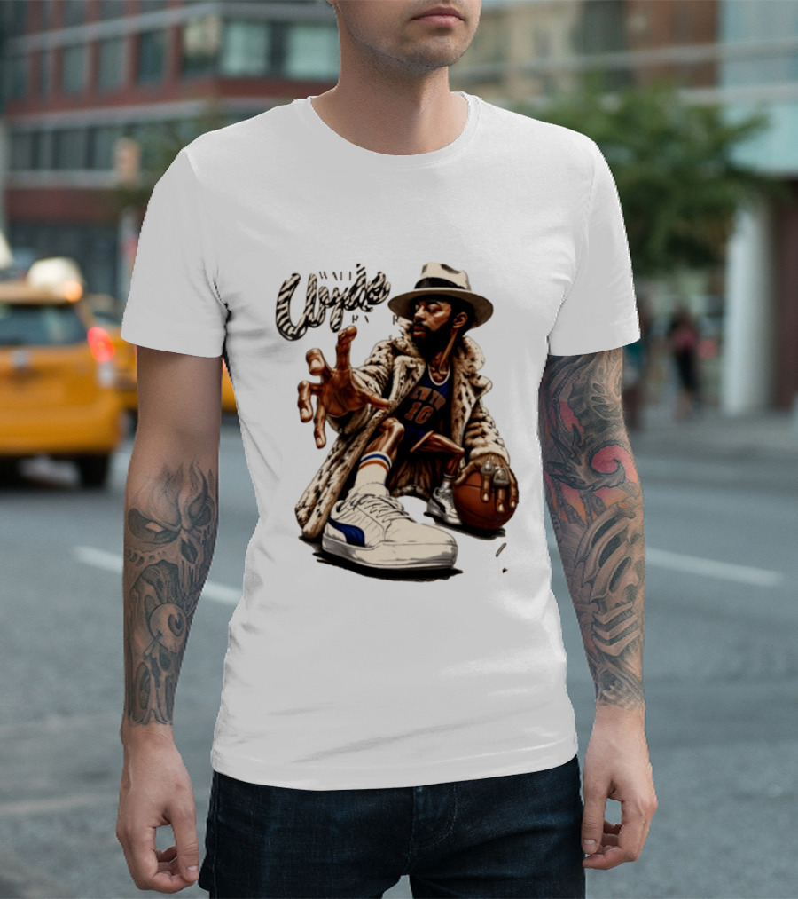 Walt Clyde Stylin' Profilin Throwback Knicks 10 Basketball Sneaker T-Shirt