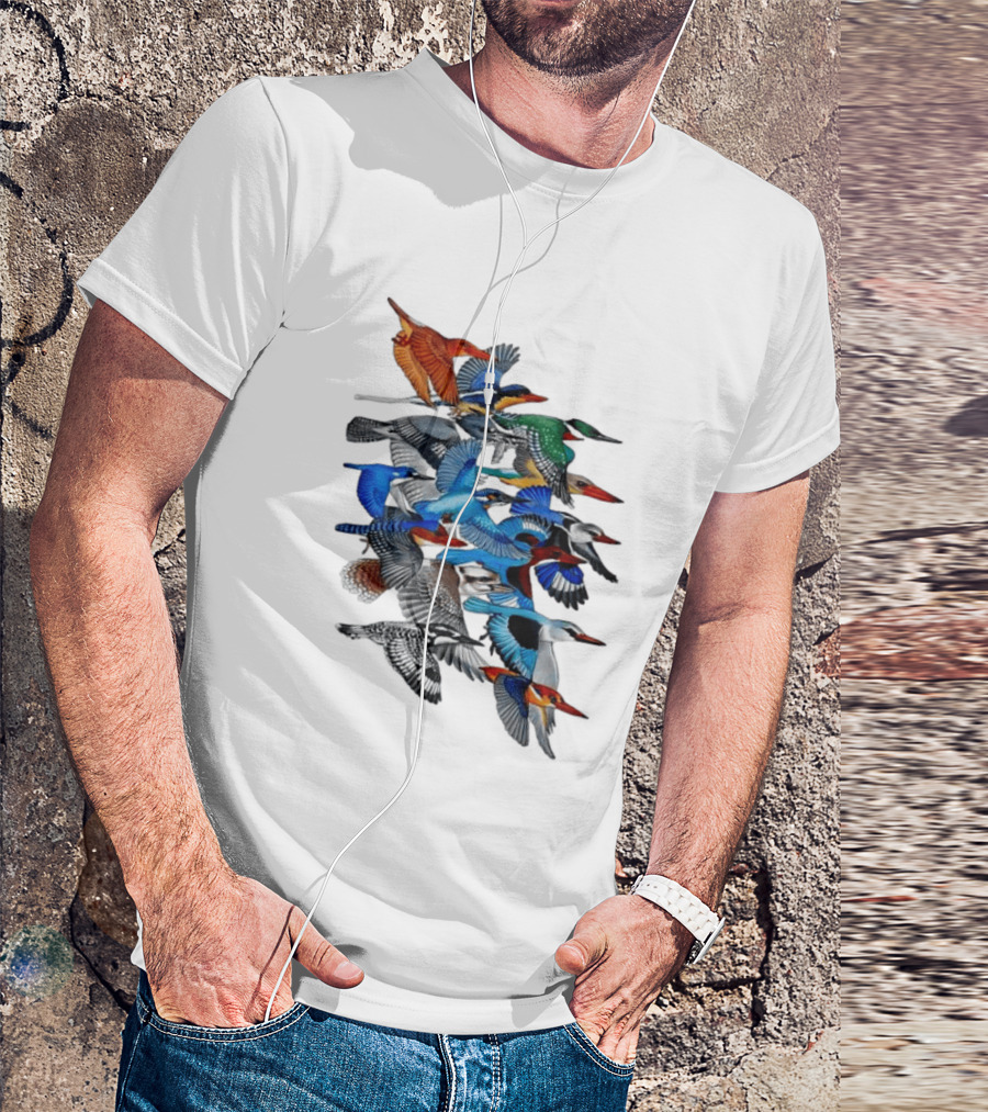 Kingfisher Birds Flying Wildlife Nature Species Collection T-Shirt