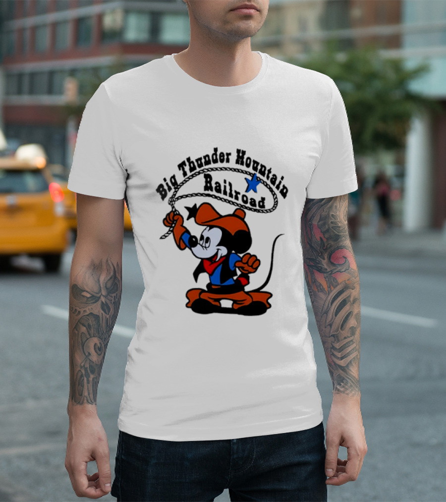 Mickey Mouse Cowboy Lasso Big Thunder Mountain Railroad T-Shirt