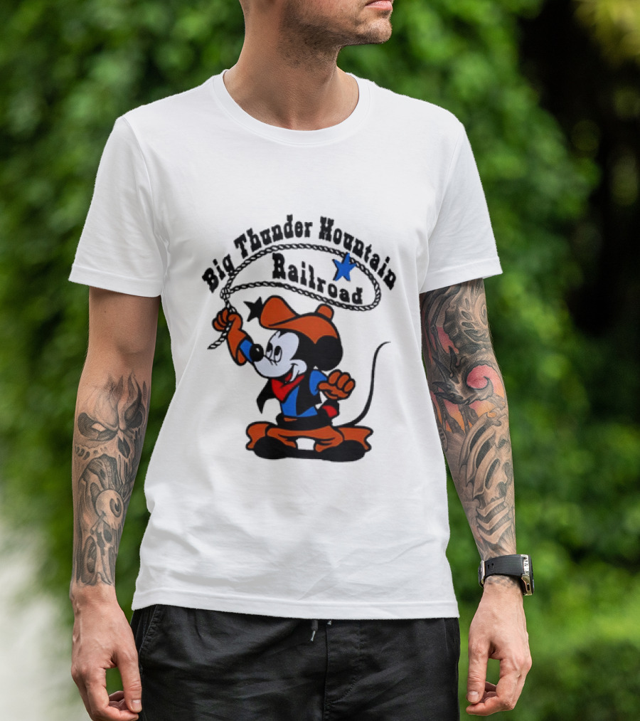 Mickey Mouse Cowboy Lasso Big Thunder Mountain Railroad T-Shirt