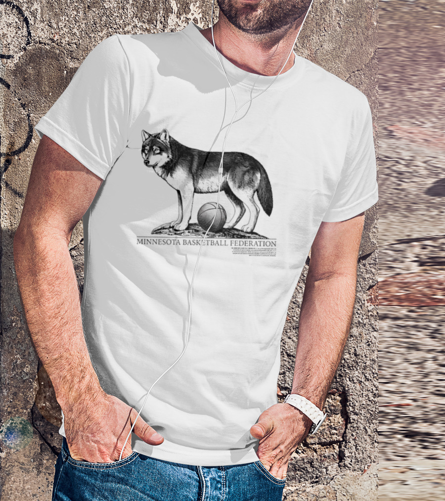 Minnesota Basketball Federation Wolf And Basketball T-Shirt