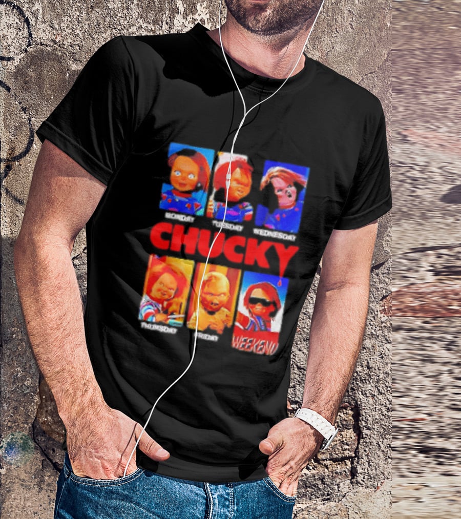 Child's Play Chucky Monday To Weekend Expressions T-Shirt