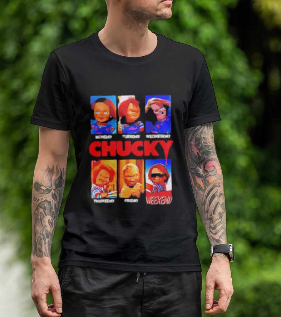 Child's Play Chucky Monday To Weekend Expressions T-Shirt